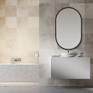 Oval PVC Mirror - Matte Black