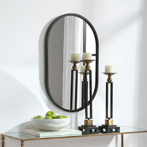 Oval PVC Mirror - Matte Black