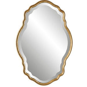 Graceful Curved Edge Mirror - Gold