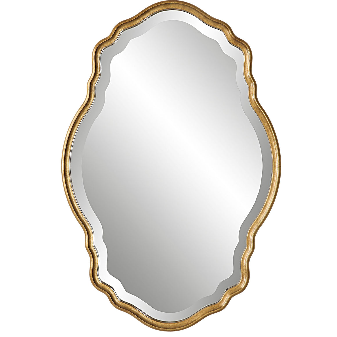 Graceful Curved Edge Mirror - Gold