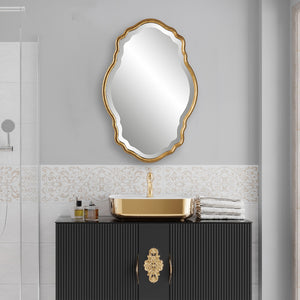 Graceful Curved Edge Mirror - Gold