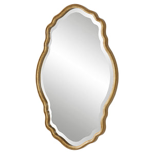Graceful Curved Edge Mirror - Gold