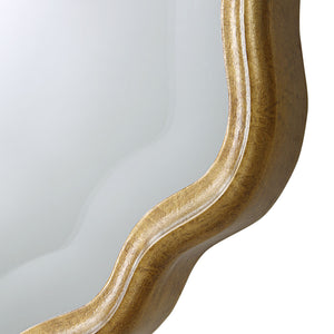 Graceful Curved Edge Mirror - Gold