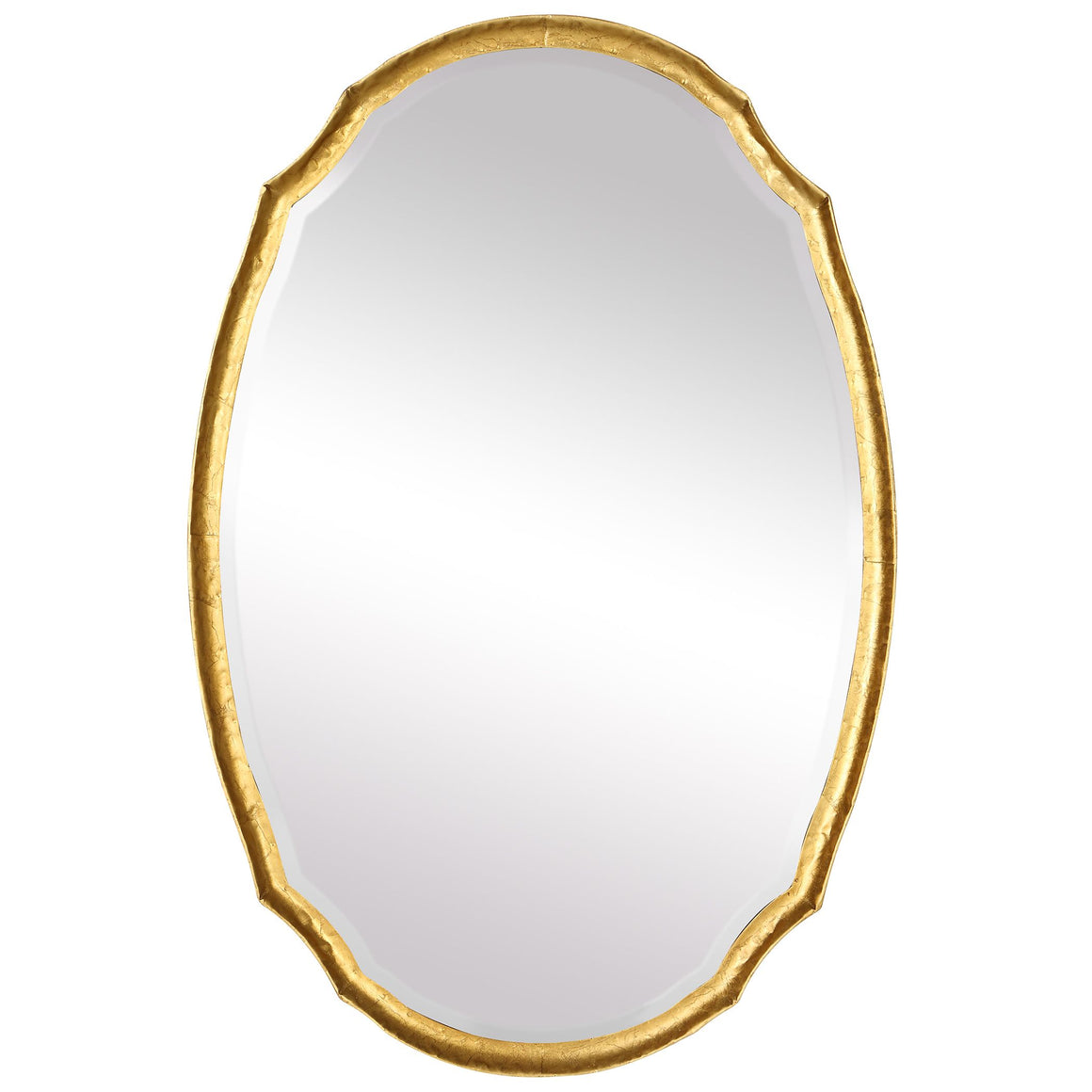 Hammered Metal Mirror - Lightly Antique Gold Leaf