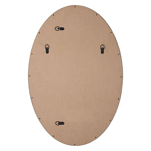 Antique Oval Beaded Mirror - Metallic Silver Finish