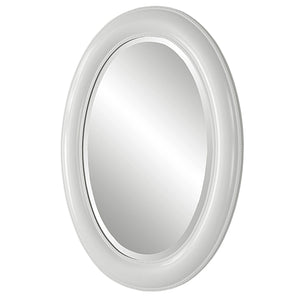 Oval Beaded Mirror - Clean Crisp White