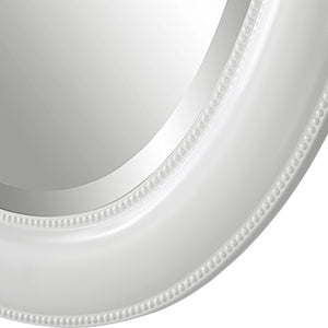 Oval Beaded Mirror - Clean Crisp White