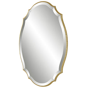 Edged Frame Mirror - Lightly Antique Metallic Gold