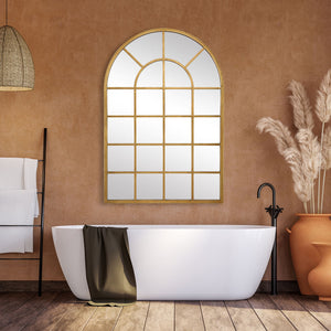 Windowpane Mirror - Gold Leaf Finish