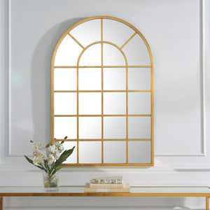 Windowpane Mirror - Gold Leaf Finish