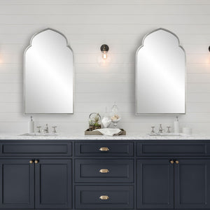 Moroccan Arched Mirror - Soft Silver Finish
