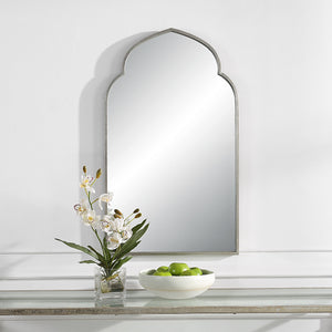 Moroccan Arched Mirror - Soft Silver Finish