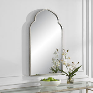 Moroccan Arched Mirror - Soft Silver Finish