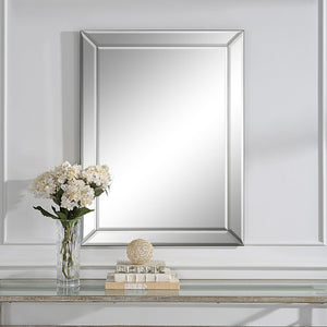 Beveled Panel Frameless Mirror