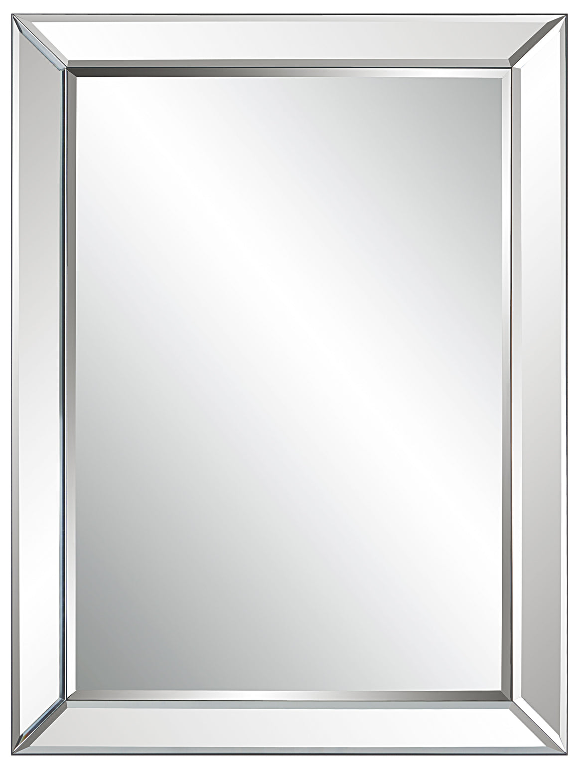Beveled Panel Frameless Mirror