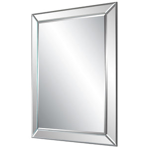 Beveled Panel Frameless Mirror