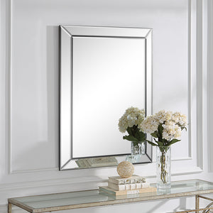 Beveled Panel Frameless Mirror
