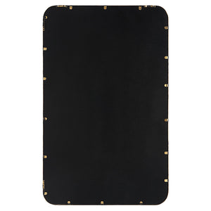 Contemporary Rounded Corner Rectangular Frame Mirror-Gold Leaf