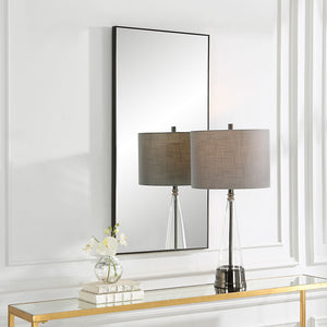 Thin Rectangular Framed Mirror-BlCK