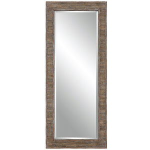 Weathered Wood Rectangular Full Length Mirror-Distressed Pine
