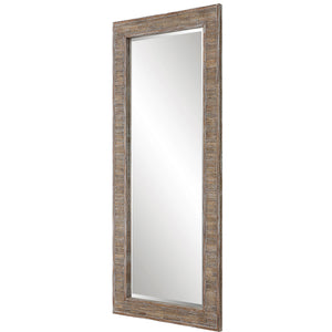 Weathered Wood Rectangular Full Length Mirror-Distressed Pine
