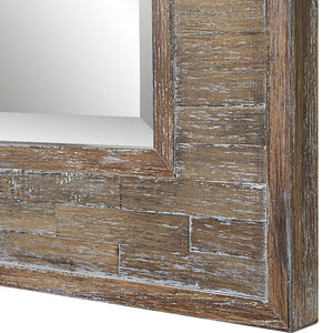 Weathered Wood Rectangular Full Length Mirror-Distressed Pine