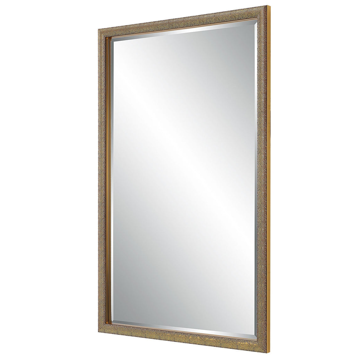 Heavy Textured Frame Mirror-Gold Finish