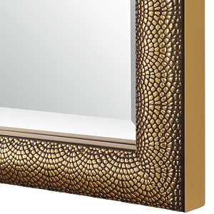 Heavy Textured Frame Mirror-Gold Finish