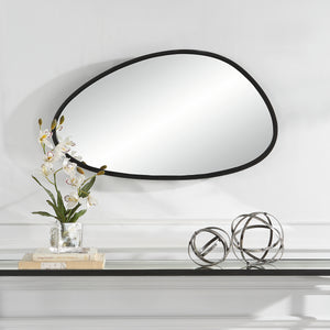 Asymmetrical Frame Modern Mirror- Matte Black