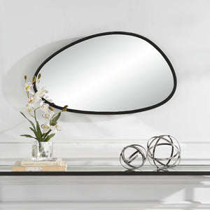 Asymmetrical Frame Modern Mirror- Matte Black