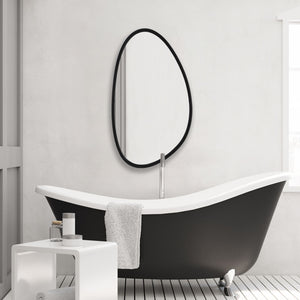 Asymmetrical Frame Modern Mirror- Matte Black