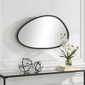 Asymmetrical Frame Modern Mirror- Matte Black