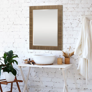 Rectangular Rattan Mirror