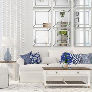Beveled Frameless Square Mirrors-Set o 2