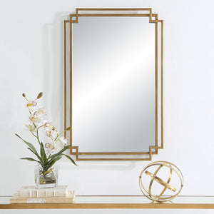 Interlocking Brushed Gold Rectangular Mirror