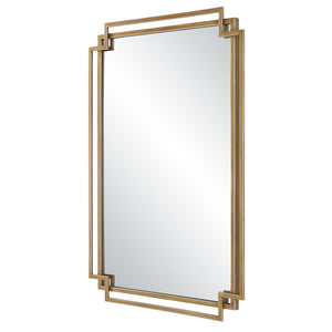 Interlocking Brushed Gold Rectangular Mirror