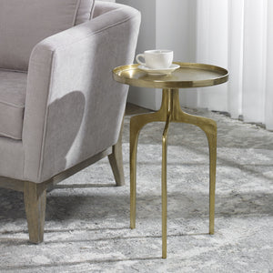 Curved Leg Accent Table -Soft Gold