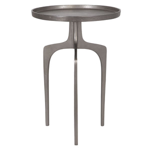 Curved Leg Accent Table -Nickel