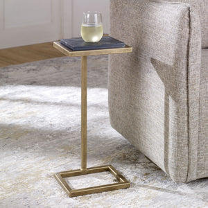 Square Removable Top Drinks Table-Aged Gold & Black Marble