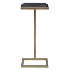 Square Removable Top Drinks Table-Aged Gold & Black Marble