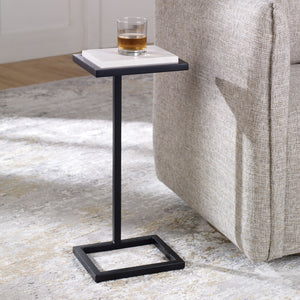 Square Removable Top Drinks Table-Satin Black