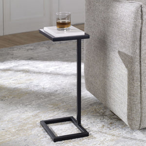 Square Removable Top Drinks Table-Satin Black