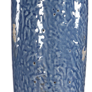 Distressed Ceramic Table Lamp-Blue & Dark Khaki