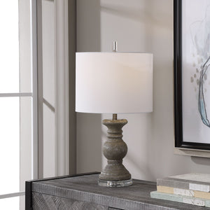 Metallic Stone Table Lamp-Gray Glaze