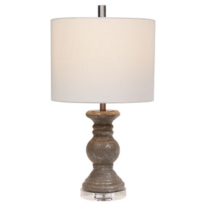 Metallic Stone Table Lamp-Gray Glaze