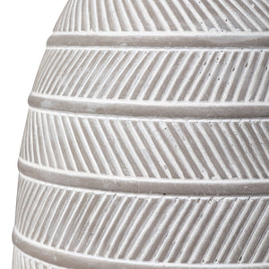 Ribbed Gray and White Table Lamp