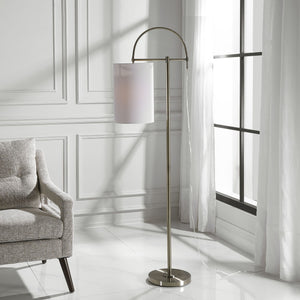 Arc Style Base Floor Lamp-Brushed Brass Finish