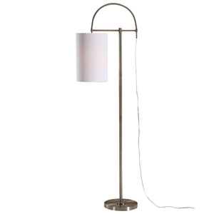 Arc Style Base Floor Lamp-Brushed Brass Finish