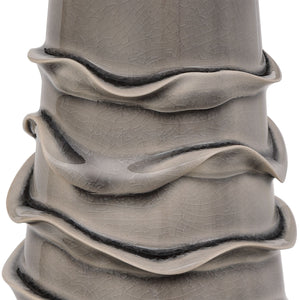 Wave Pattern Ceramic Table Lamp-Dove Gray