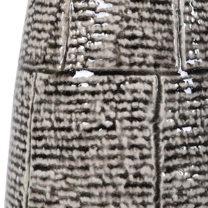 Black and White Brick Pattern Table Lamp-Ceramic